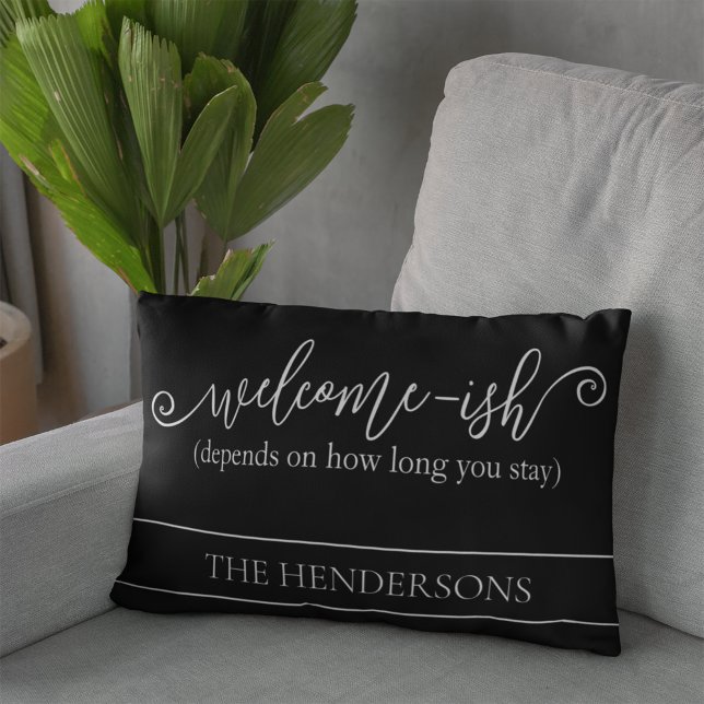 Funny Depends How Long You Stay Welcome Decorative Cushion (Creator Uploaded)