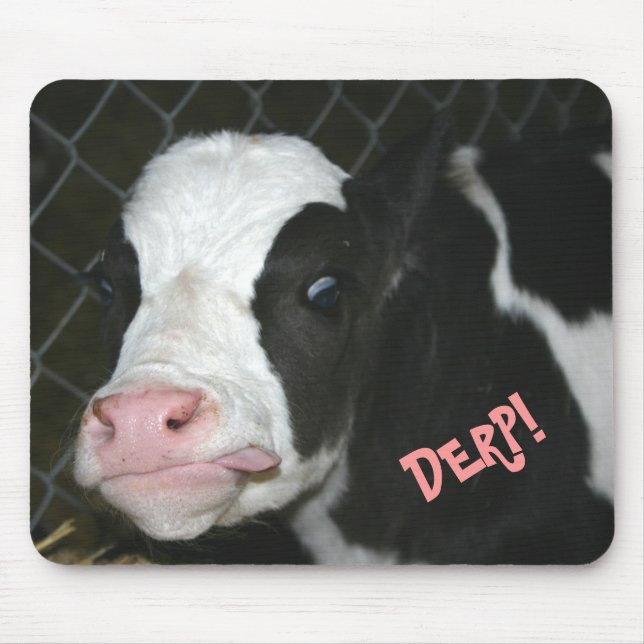 Funny Derp Cow Mousepad (Front)