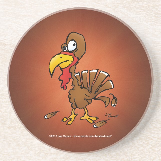 Funny Derp Turkey Cartoon Coaster (Front)