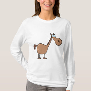 Funny Derpy Horse Silly Brown Stallion T-Shirt