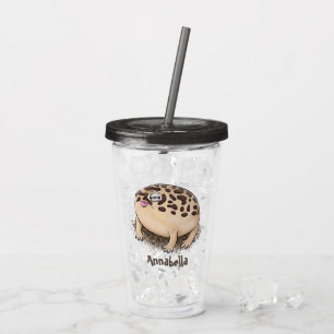 Funny desert rain frog cartoon illustration acrylic tumbler
