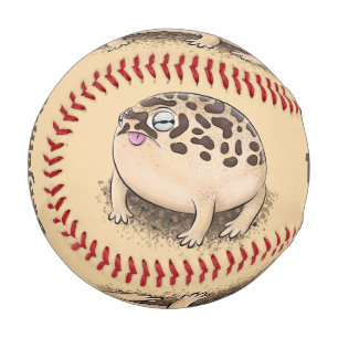 Funny desert rain frog cartoon illustration baseball