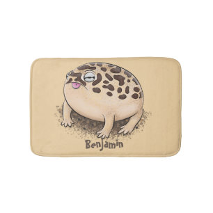 Funny desert rain frog cartoon illustration bath mat