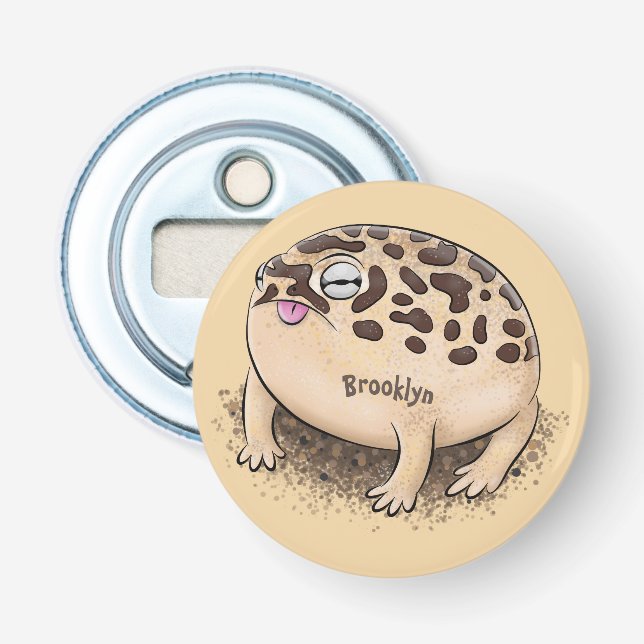 Funny desert rain frog cartoon illustration bottle opener (Front)