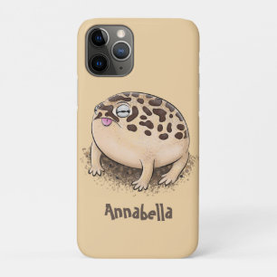 Funny desert rain frog cartoon illustration iPhone 11 pro case