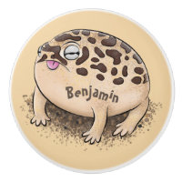Funny desert rain frog cartoon illustration