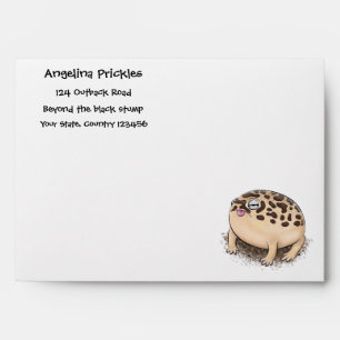 Funny desert rain frog cartoon illustration envelope