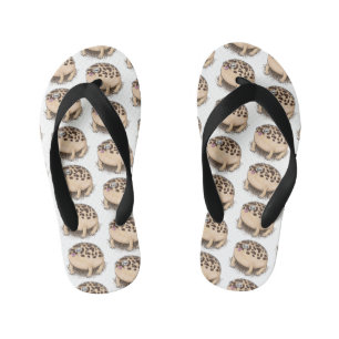 Funny desert rain frog cartoon illustration kid's thongs