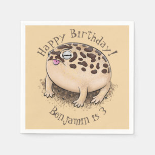 Funny desert rain frog cartoon illustration napkin