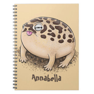 Funny desert rain frog cartoon illustration notebook