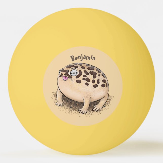 Funny desert rain frog cartoon illustration ping pong ball (Front)
