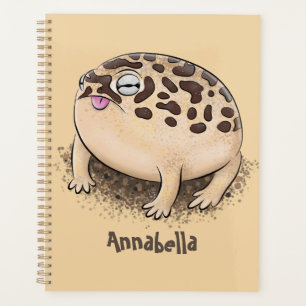 Funny desert rain frog cartoon illustration planner