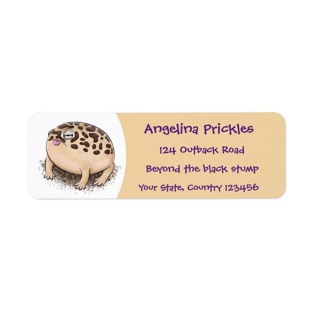Funny desert rain frog cartoon illustration return address label (Front)