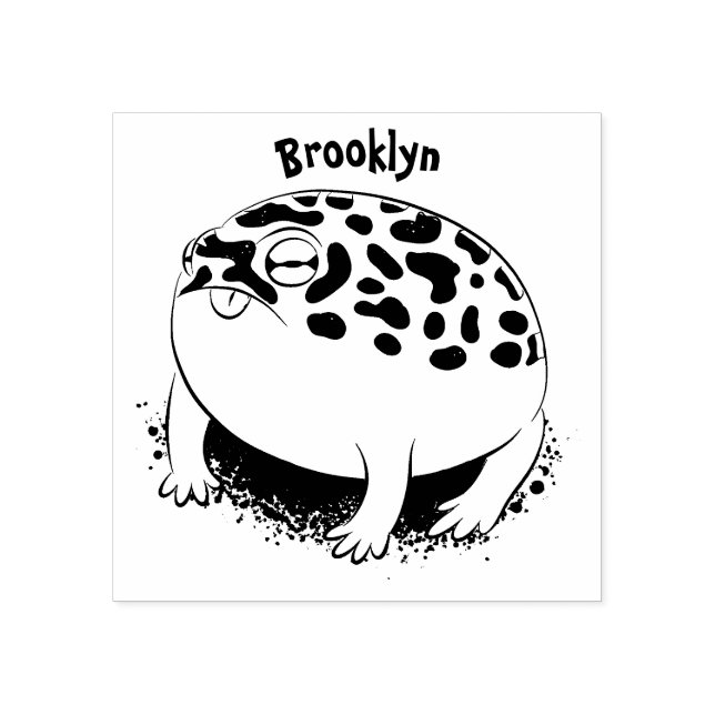 Funny desert rain frog cartoon illustration rubber stamp (Imprint)