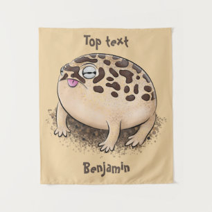 Funny desert rain frog cartoon illustration  tapestry
