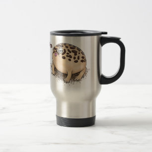 Funny desert rain frog cartoon illustration travel mug