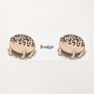 Funny desert rain frog cartoon illustration yoga mat
