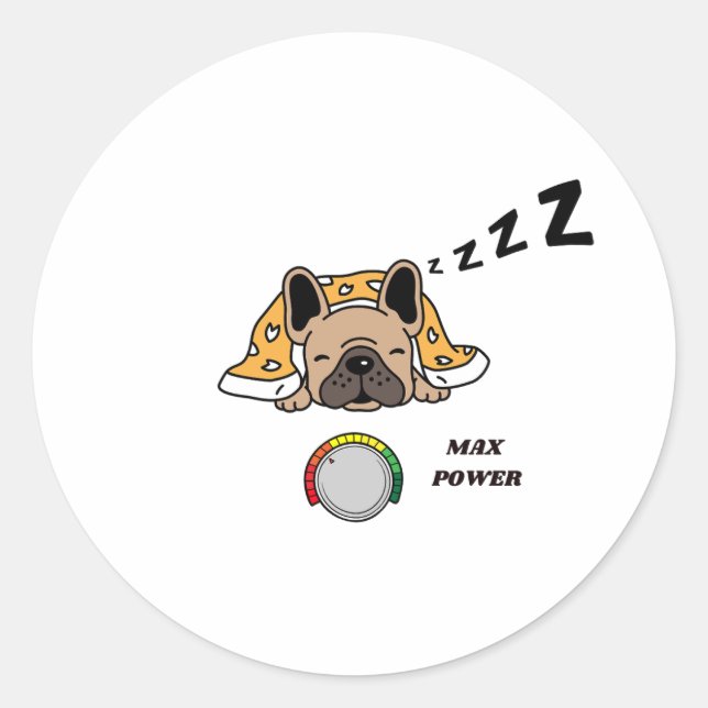 funny desigh of a french bulldog sleeping sticker (Front)