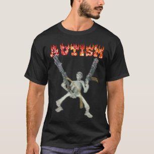 Funny Design Autism Skeleton Meme For Men Women T-Shirt