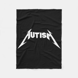 Funny Design Autism Skeleton Meme Metal Rock For M Fleece Blanket