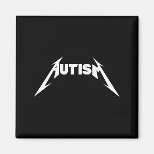 Funny Design Autism Skeleton Meme Metal Rock For M Magnet