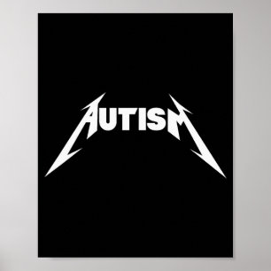Funny Design Autism Skeleton Meme Metal Rock For M Poster