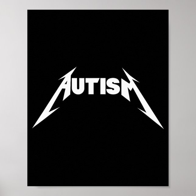 Funny Design Autism Skeleton Meme Metal Rock For M Poster (Front)