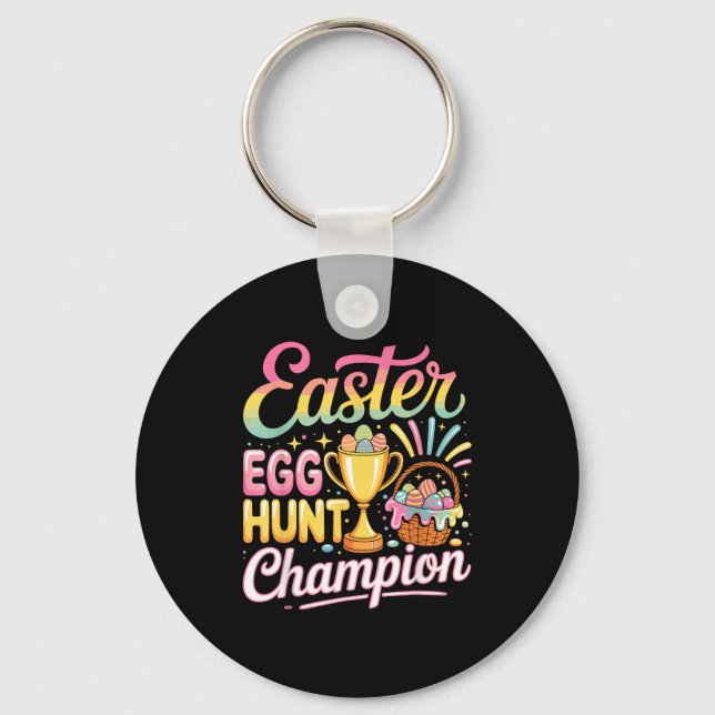 Funny Design Easter Egg Hunt Champion Easter Key Ring (Front)