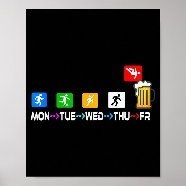 Funny Design Sayings Week Finally Friday Weekender Poster (Front)