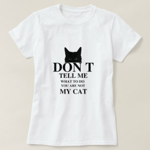 funny design to cat text   Playful  Outline to cat T-Shirt