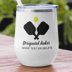 Funny Designated Dinker Custom Pickleball Black