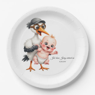 Funny designed paper plates baby shower adjust