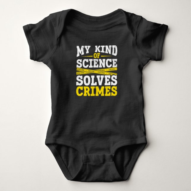 Funny Detective Forensic Science Crime Solver Baby Bodysuit (Front)