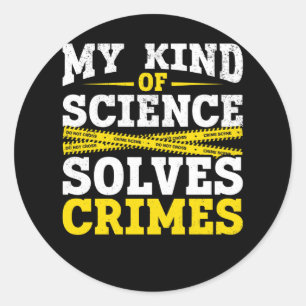 Funny Detective Forensic Science Crime Solver Classic Round Sticker