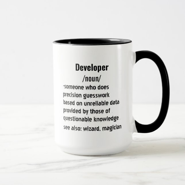 funny Developer Definition gifts for men women Mug (Right)