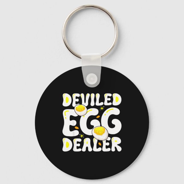 Funny Deviled Egg Dealer Thanksgiving Deviled Key Ring (Front)