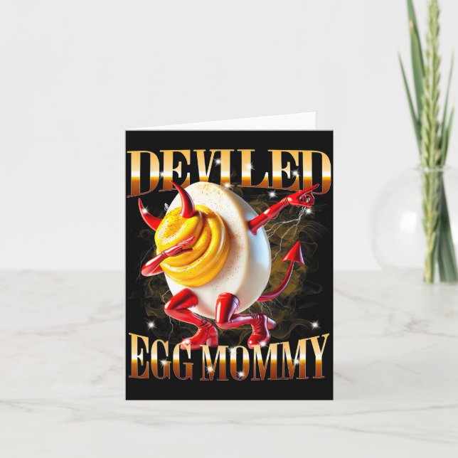 Funny Deviled Egg Food Humour Dab Meme Design  Card (Front)