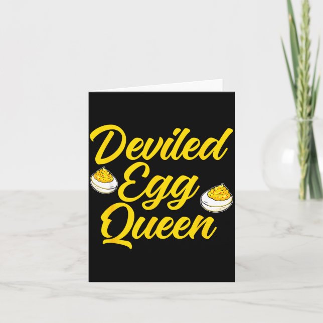 Funny Deviled Egg Queen Retro Kitchen Card (Front)