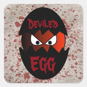 Funny Deviled Egg Square Sticker