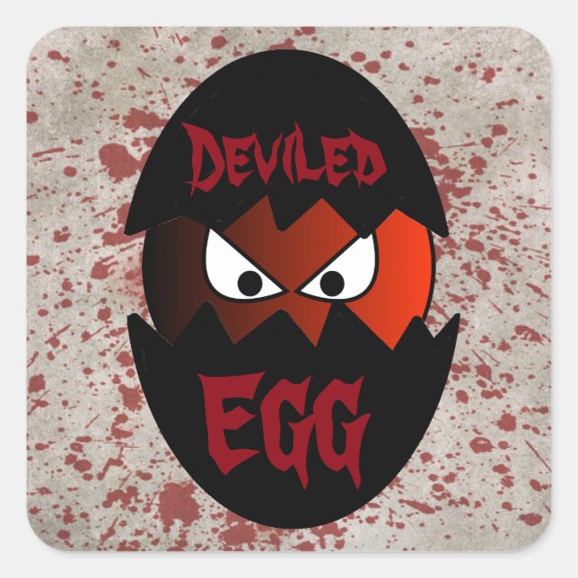 Funny Deviled Egg Square Sticker (Front)