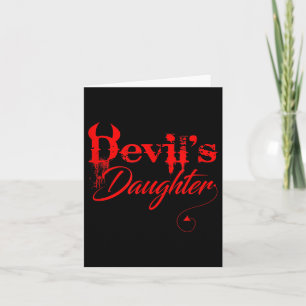 Funny Devils Daughter Cute Halloween Meme Quote  Card