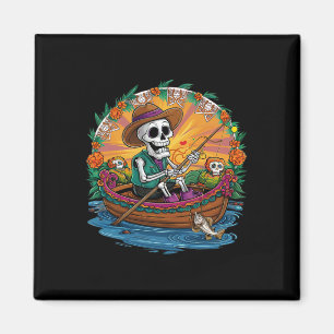 Funny Día De Los Muertos Fishing Gone Fishing With Magnet