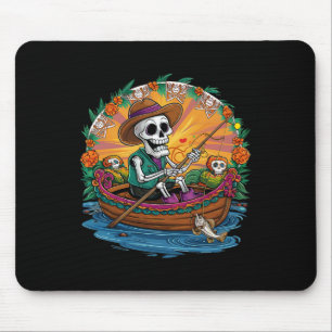 Funny Día De Los Muertos Fishing Gone Fishing With Mouse Pad
