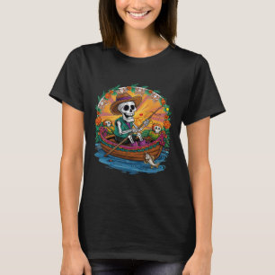 Funny Día De Los Muertos Fishing Gone Fishing With T-Shirt