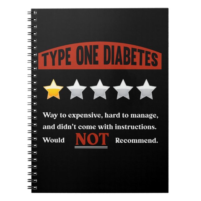 Funny Diabetes Joke Diabetic Humour Notebook (Front)