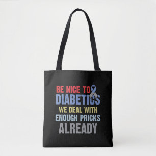 Funny Diabetes Rude Insulin Warrior Diabetic Tote Bag