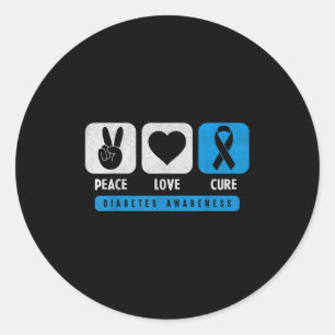 Funny Diabetic Awareness Diabetes Type 1 2 Pancrea Classic Round Sticker