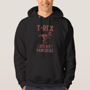 Funny Diabetic Cool T Rex Dino Diabetes Awareness Hoodie