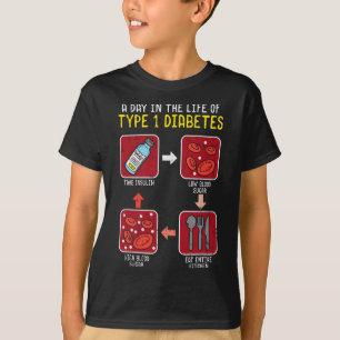 Funny Diabetic Type 1 Life Cycle - Funny Diabetes  T-Shirt