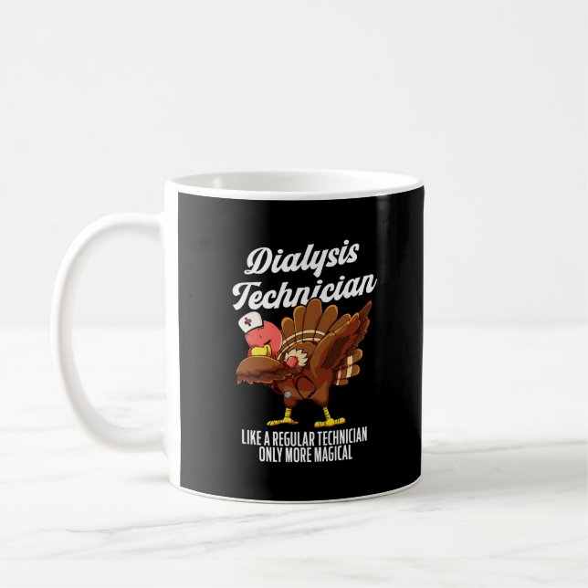 Funny Dialysis Technician Thanksgiving Turkey Dab Coffee Mug (Left)